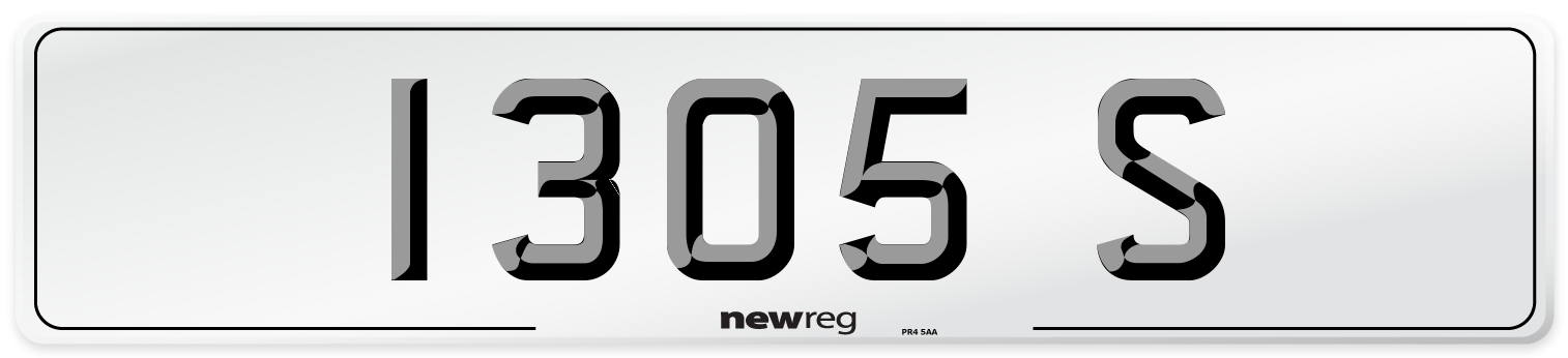 1305 S Number Plate from New Reg
